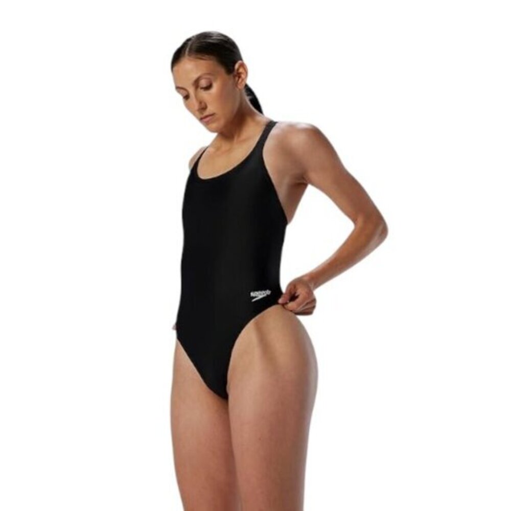 Speedo Training Swimsuit Black Prolt Super Pro Solid Adult Size 12/38 NWT #0343